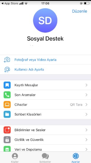 Telegram profil resmi ekleme