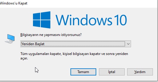 Windows 10 görev çubuğu çalışmıyor ve başlat menüsü açılmıyor