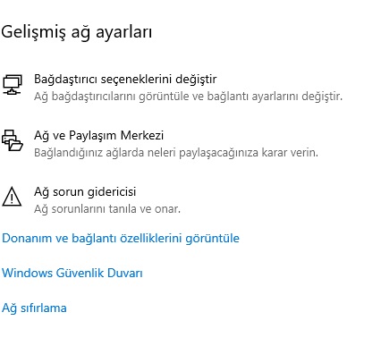 Windows 11 ağ  sıfırlama